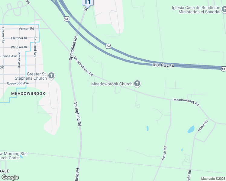 map of restaurants, bars, coffee shops, grocery stores, and more near 2317 Meadowbrook Road in Rocky Mount