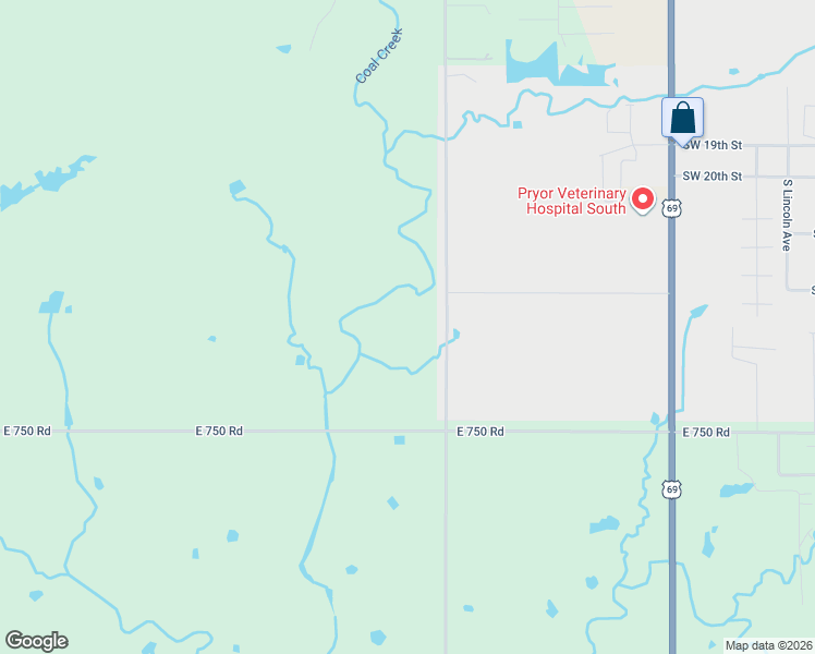 map of restaurants, bars, coffee shops, grocery stores, and more near 74787 South 270 Road in Wagoner