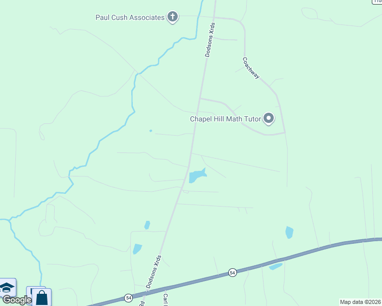 map of restaurants, bars, coffee shops, grocery stores, and more near 9371 Dodsons Crossroads in Chapel Hill