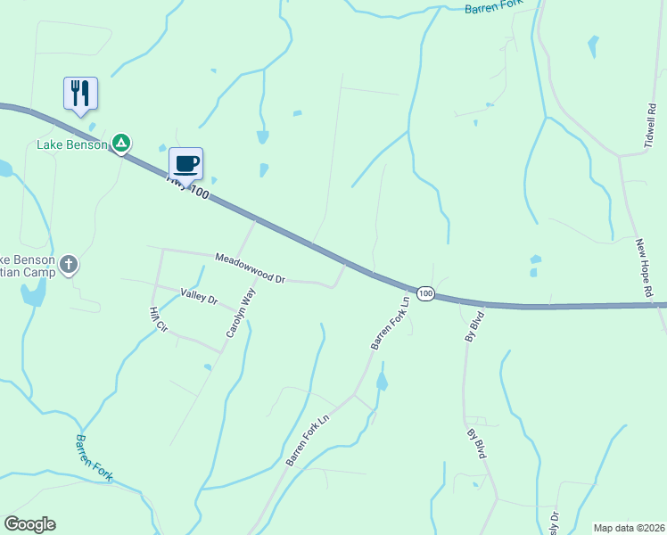 map of restaurants, bars, coffee shops, grocery stores, and more near 6432 Tennessee 100 in Bon Aqua