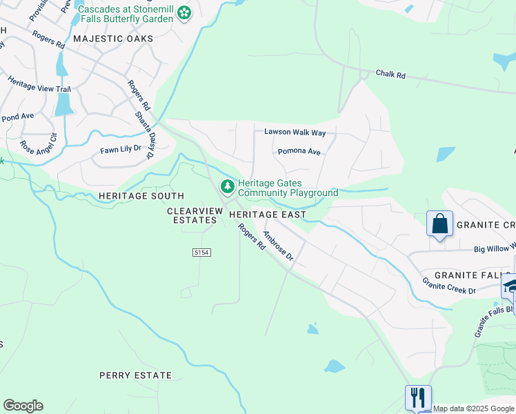 map of restaurants, bars, coffee shops, grocery stores, and more near 3112 Freeman Farm Way in Rolesville