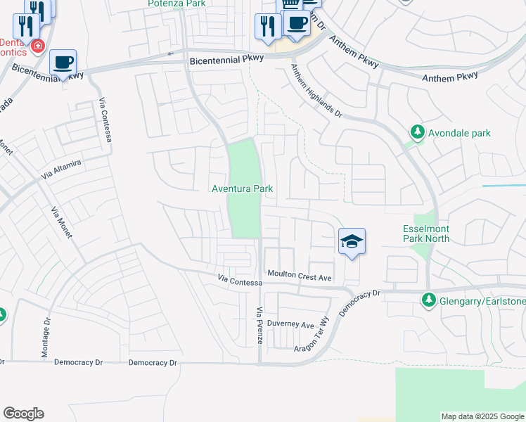map of restaurants, bars, coffee shops, grocery stores, and more near 3053 Ryegrass Avenue in Henderson