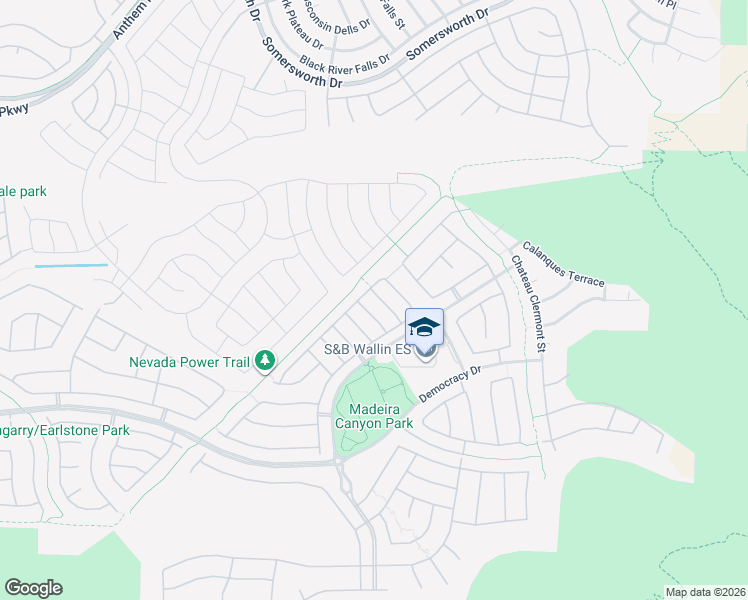 map of restaurants, bars, coffee shops, grocery stores, and more near 2613 Romarin Terrace in Henderson