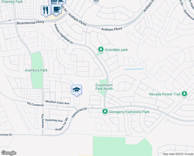 map of restaurants, bars, coffee shops, grocery stores, and more near 2827 Strathallan Avenue in Henderson