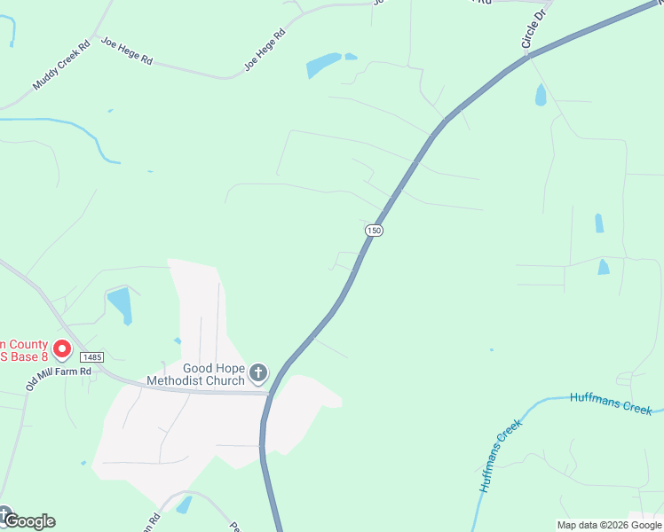 map of restaurants, bars, coffee shops, grocery stores, and more near 6355 North North Carolina Highway 150 in Lexington