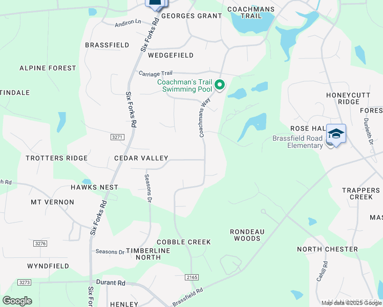 map of restaurants, bars, coffee shops, grocery stores, and more near 213 Trails End Court in Raleigh
