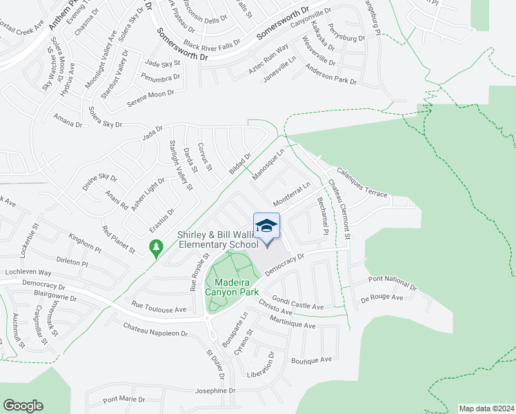 map of restaurants, bars, coffee shops, grocery stores, and more near 2640 Courgette Way in Henderson