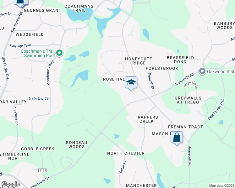 map of restaurants, bars, coffee shops, grocery stores, and more near 2001 Brassfield Road in Raleigh