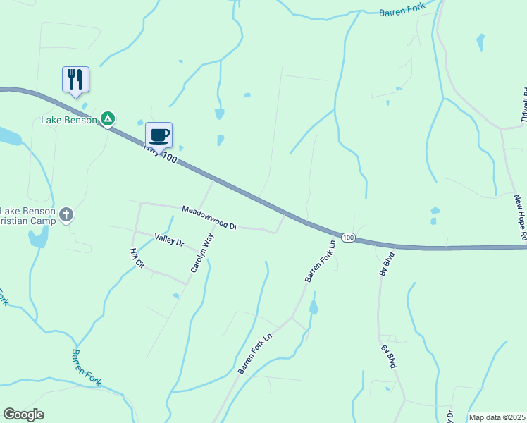 map of restaurants, bars, coffee shops, grocery stores, and more near 6400 Tennessee 100 in Bon Aqua