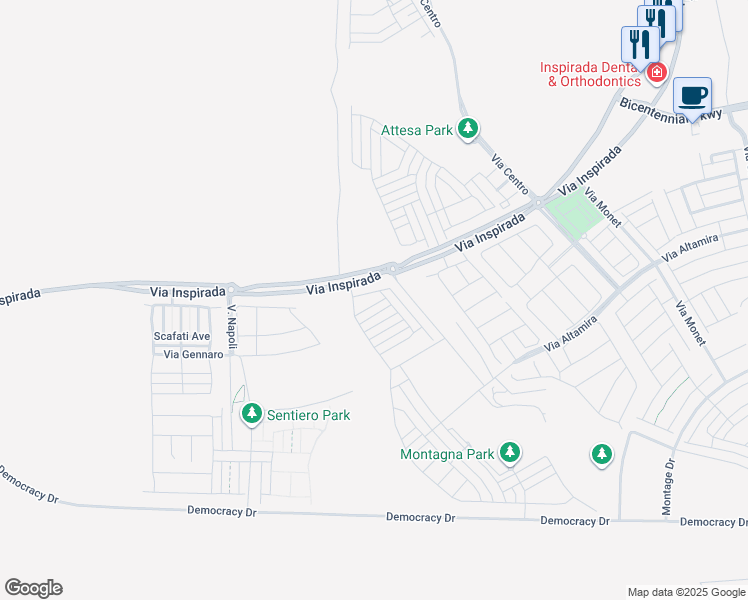 map of restaurants, bars, coffee shops, grocery stores, and more near Unnamed Road in Henderson