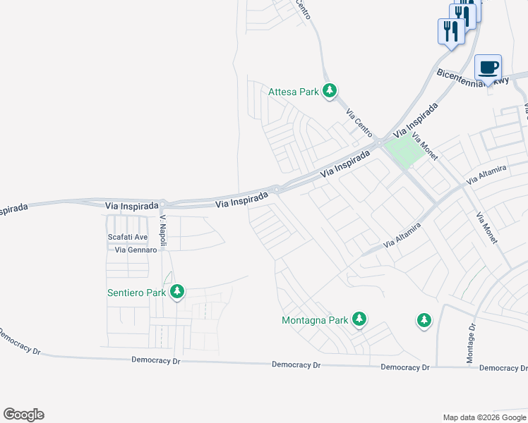 map of restaurants, bars, coffee shops, grocery stores, and more near Unnamed Road in Henderson