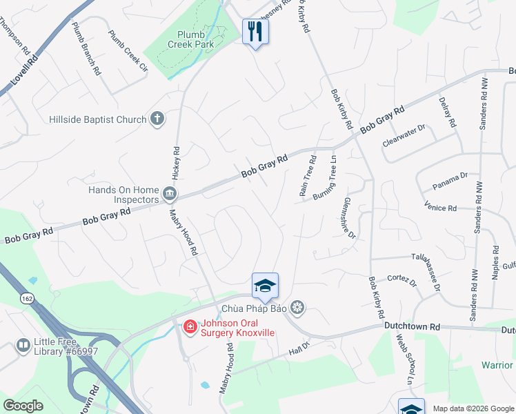 map of restaurants, bars, coffee shops, grocery stores, and more near 944 Festival Lane in Knoxville