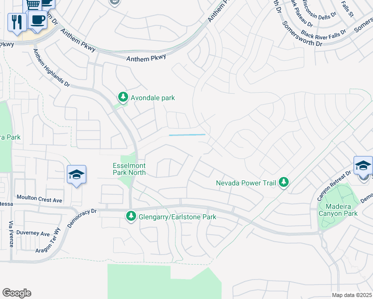 map of restaurants, bars, coffee shops, grocery stores, and more near 2716 Borthwick Avenue in Henderson