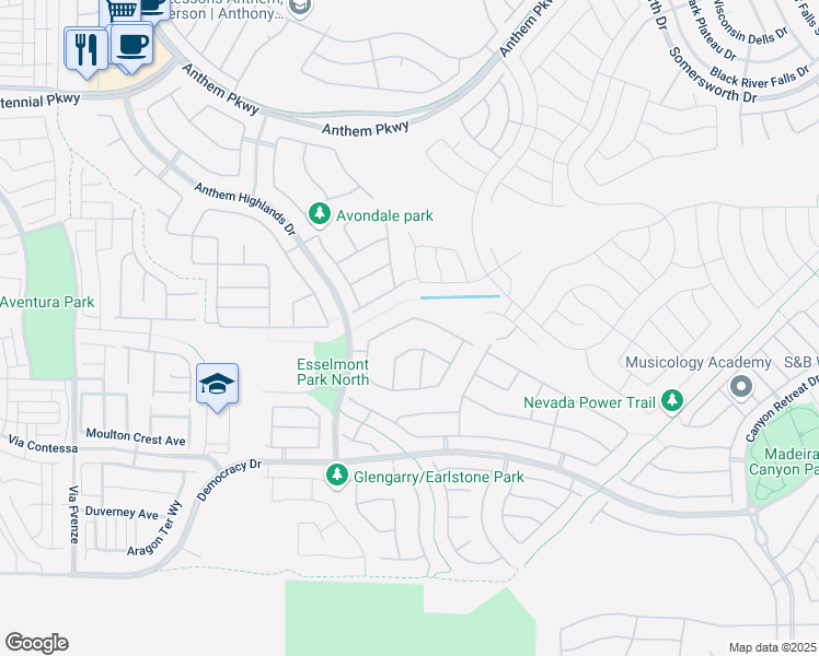 map of restaurants, bars, coffee shops, grocery stores, and more near 2757 Borthwick Avenue in Henderson