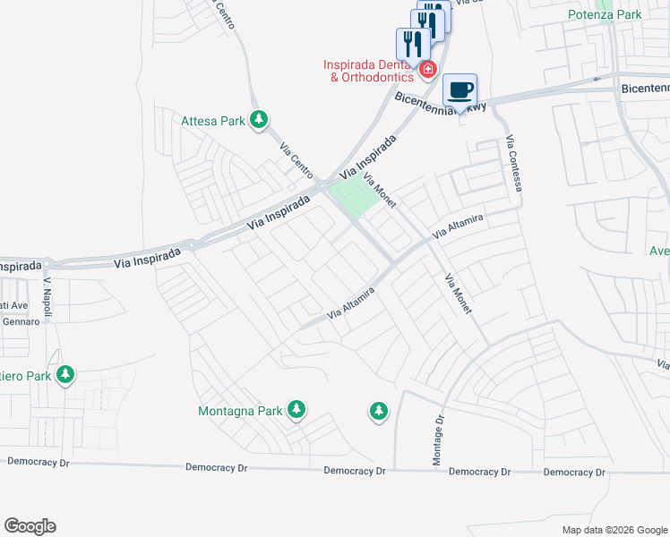 map of restaurants, bars, coffee shops, grocery stores, and more near 2562 Millburn Drive in Henderson
