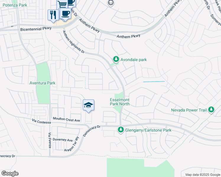 map of restaurants, bars, coffee shops, grocery stores, and more near 2843 Lochbroom Way in Henderson