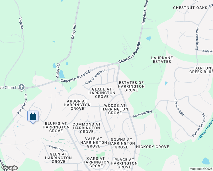 map of restaurants, bars, coffee shops, grocery stores, and more near 5405 Golden Moss Trail in Raleigh