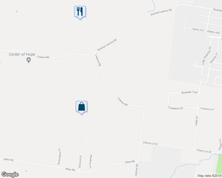 map of restaurants, bars, coffee shops, grocery stores, and more near 4081 Leanna Road in Murfreesboro