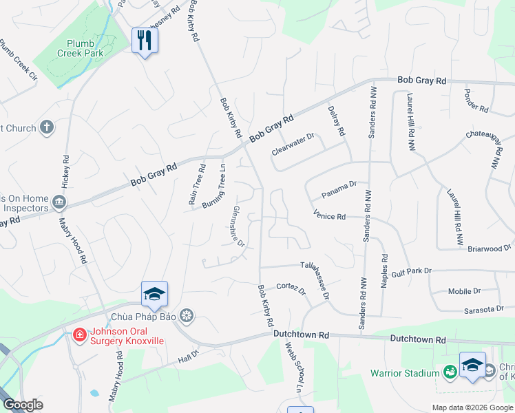 map of restaurants, bars, coffee shops, grocery stores, and more near 922 Miles Court in Knoxville