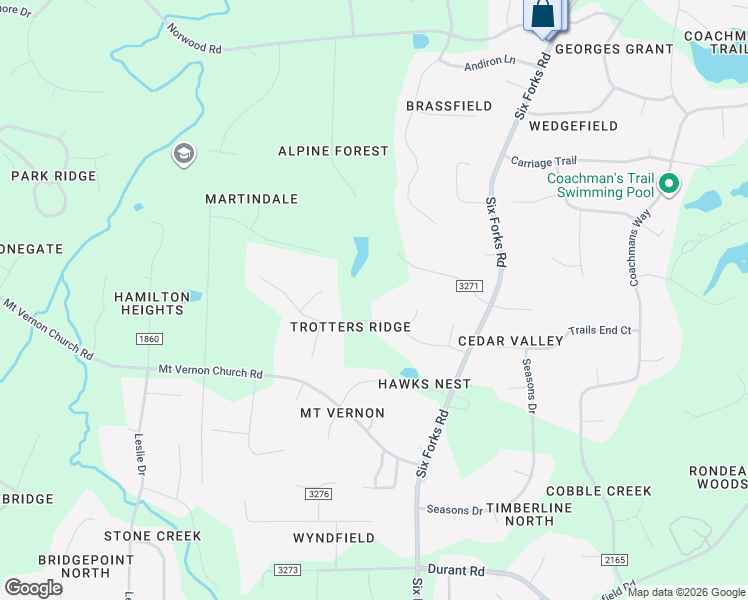 map of restaurants, bars, coffee shops, grocery stores, and more near 208 Trotters Ridge Drive in Raleigh