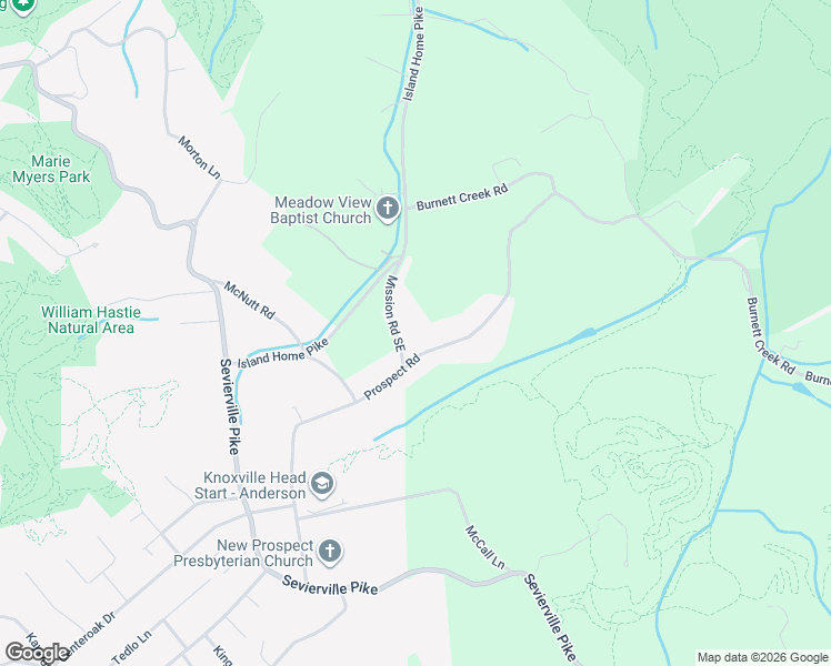 map of restaurants, bars, coffee shops, grocery stores, and more near 4424 Mission Road Southeast in Knoxville