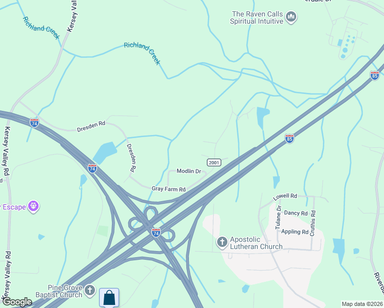 map of restaurants, bars, coffee shops, grocery stores, and more near 6300 Gray Farm Road in High Point