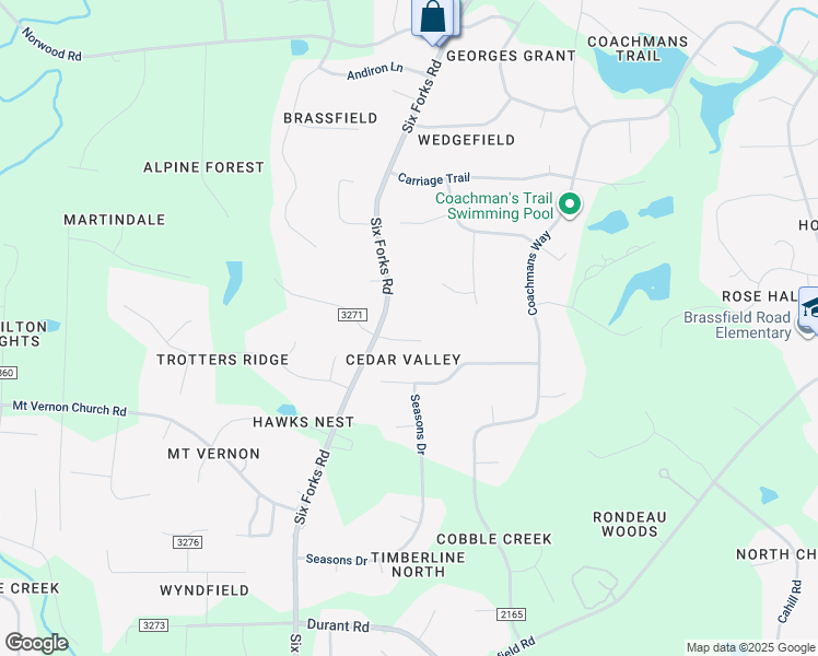 map of restaurants, bars, coffee shops, grocery stores, and more near 308 Martindale Drive in Raleigh