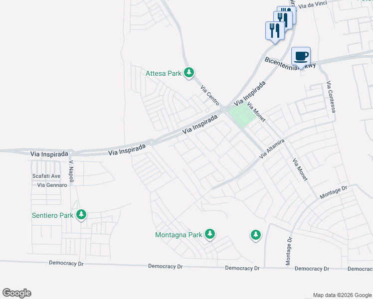 map of restaurants, bars, coffee shops, grocery stores, and more near 2530 Inverleven Avenue in Henderson