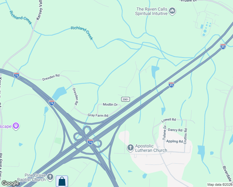 map of restaurants, bars, coffee shops, grocery stores, and more near 6300 Gray Farm Road in High Point