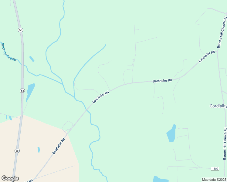 map of restaurants, bars, coffee shops, grocery stores, and more near Batchelor Road in Nash County