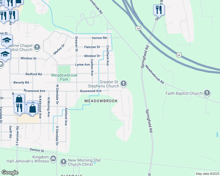 map of restaurants, bars, coffee shops, grocery stores, and more near 2000 Rosewood Avenue in Rocky Mount