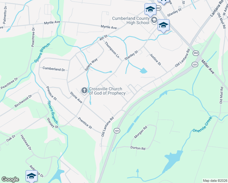 map of restaurants, bars, coffee shops, grocery stores, and more near 113 Old Watkins Road in Crossville