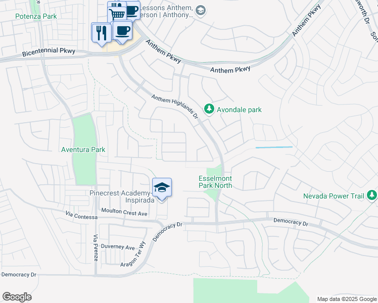 map of restaurants, bars, coffee shops, grocery stores, and more near 2506 Denholme Street in Henderson
