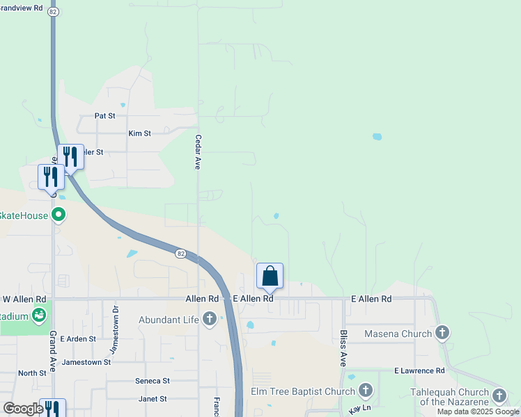 map of restaurants, bars, coffee shops, grocery stores, and more near 1671 North Primrose Lane in Tahlequah