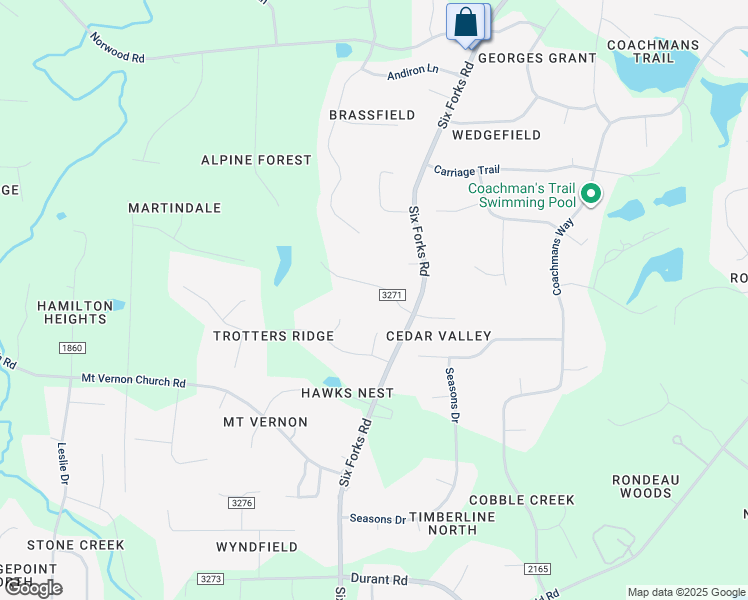 map of restaurants, bars, coffee shops, grocery stores, and more near 405 Martindale Drive in Raleigh