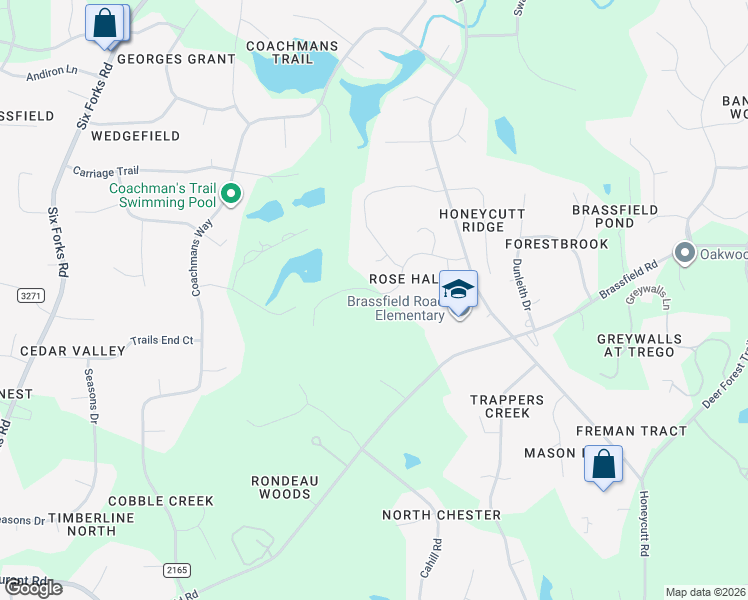 map of restaurants, bars, coffee shops, grocery stores, and more near 2020 Cadenza Lane in Raleigh