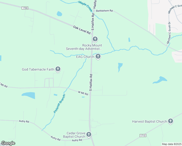 map of restaurants, bars, coffee shops, grocery stores, and more near State Road 1544 in Rocky Mount