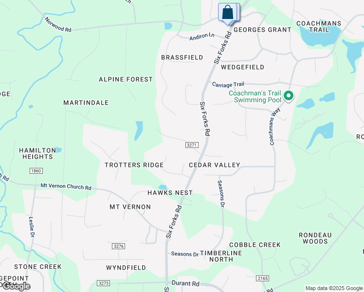 map of restaurants, bars, coffee shops, grocery stores, and more near 405 Martindale Drive in Raleigh