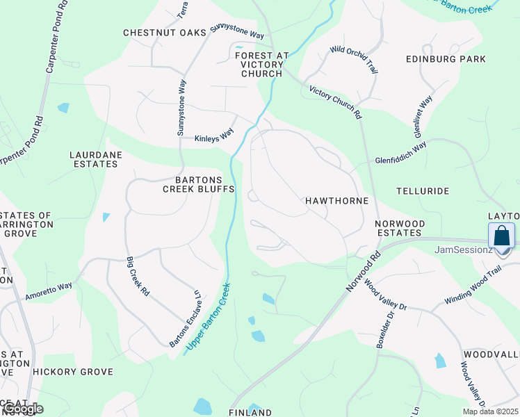 map of restaurants, bars, coffee shops, grocery stores, and more near 12404 Whartons Way in Raleigh