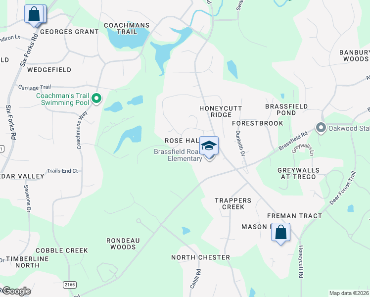 map of restaurants, bars, coffee shops, grocery stores, and more near 11300 April Moon Lane in Raleigh