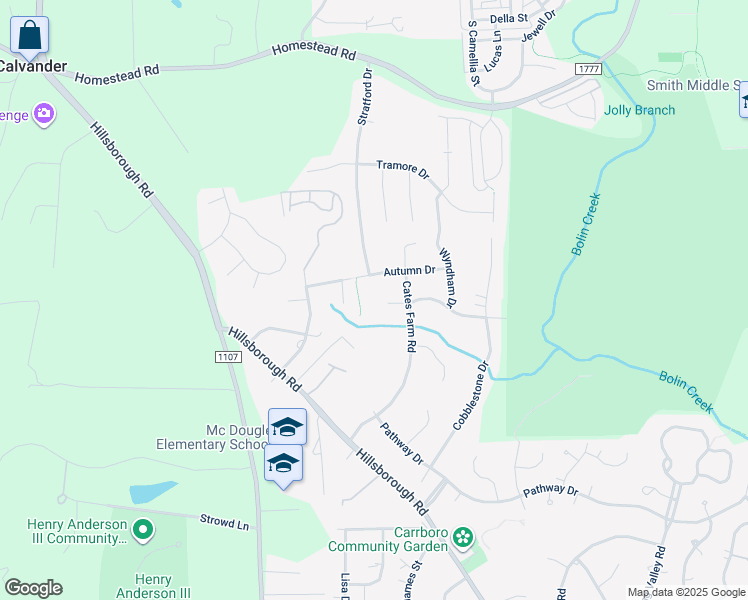 map of restaurants, bars, coffee shops, grocery stores, and more near 506 Rock Garden Road in Chapel Hill