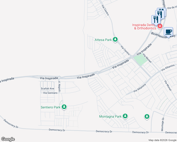 map of restaurants, bars, coffee shops, grocery stores, and more near Covered Wagon Road in Henderson