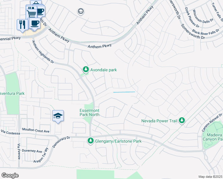 map of restaurants, bars, coffee shops, grocery stores, and more near 2497 Galaxy Cluster Street in Henderson
