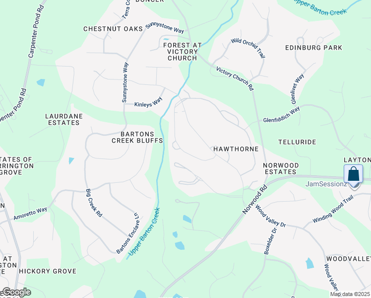 map of restaurants, bars, coffee shops, grocery stores, and more near 12405 Whartons Way in Raleigh