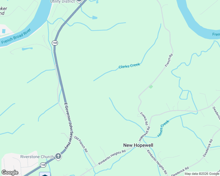 map of restaurants, bars, coffee shops, grocery stores, and more near 4820 French Road in Knoxville