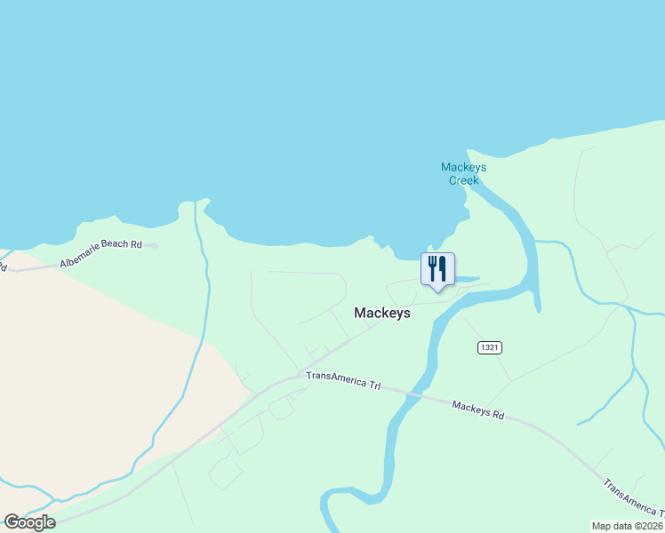 map of restaurants, bars, coffee shops, grocery stores, and more near 248 Mariners Drive in Roper