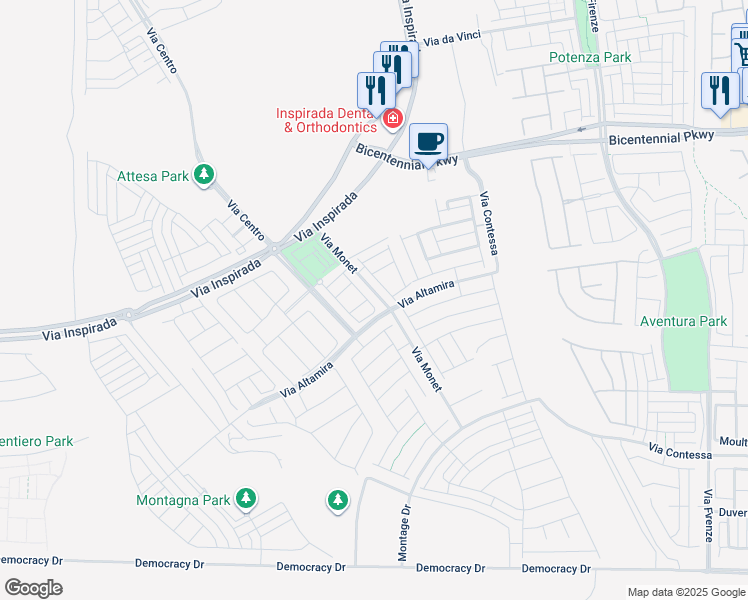 map of restaurants, bars, coffee shops, grocery stores, and more near 2552 Catallo Street in Henderson
