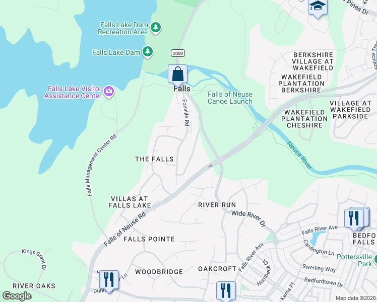 map of restaurants, bars, coffee shops, grocery stores, and more near 12023 Holmes Hollow Road in Wake Forest