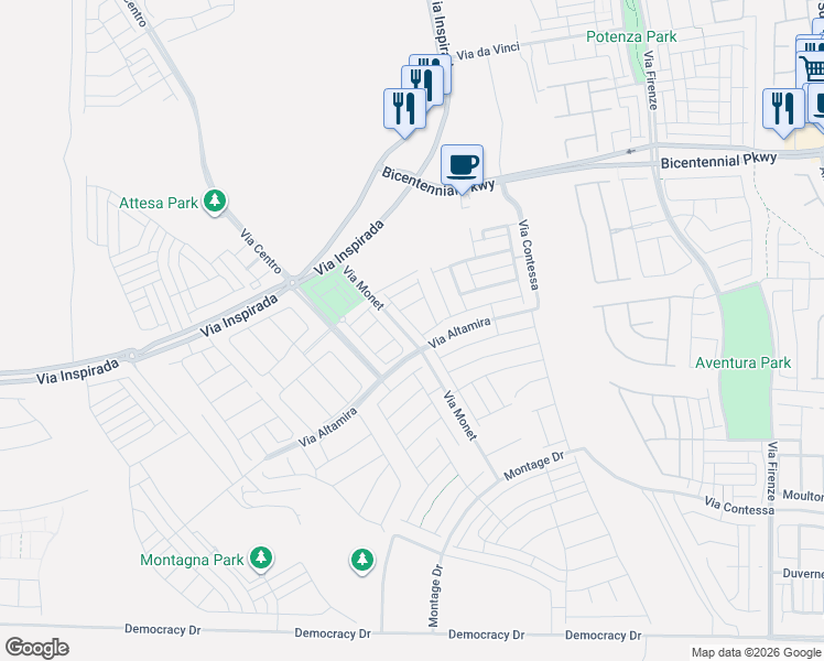 map of restaurants, bars, coffee shops, grocery stores, and more near 33 Verdello Street in Henderson