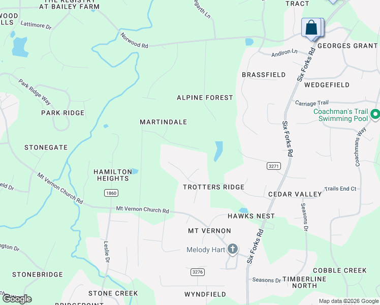 map of restaurants, bars, coffee shops, grocery stores, and more near 609 Ted Avenue in Raleigh